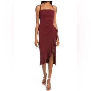 Dry Goods- Emerald Sundae Red Ruffle Dress, Size Medium!